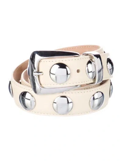 Pre-owned Khaite Skinny Leather Belt In Neutral