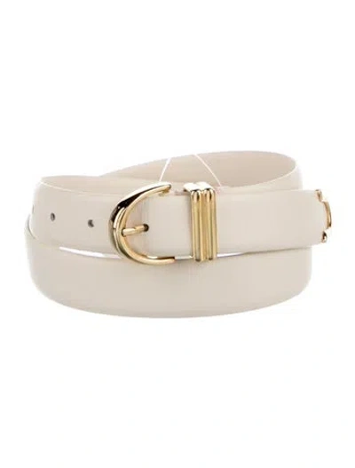 Pre-owned Khaite Skinny Leather Belt In Neutral