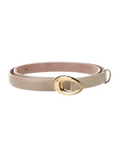 Pre-owned Khaite Skinny Leather Belt In Neutral