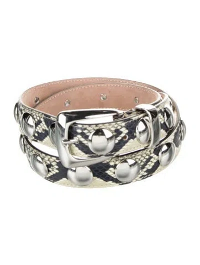 Pre-owned Khaite Skinny Leather Belt In Neutral
