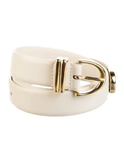Pre-owned Khaite Skinny Leather Belt In Neutral