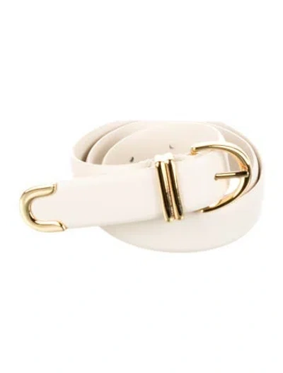 Pre-owned Khaite Skinny Leather Belt In Neutral