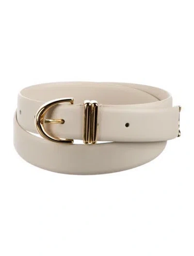 Pre-owned Khaite Skinny Leather Belt In Neutrals