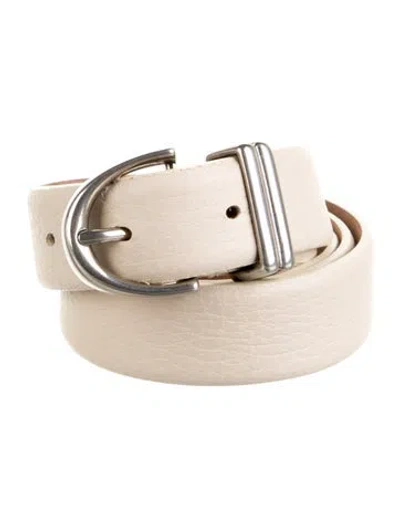 Pre-owned Khaite Skinny Leather Belt In Neutrals