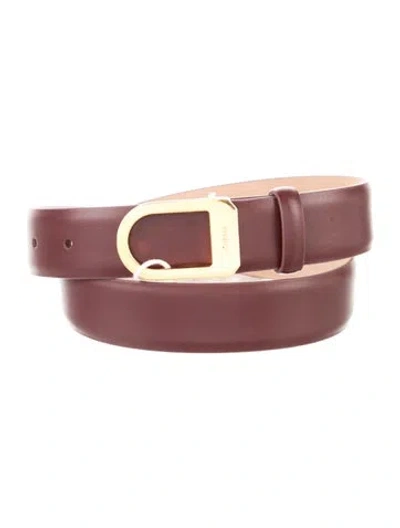Pre-owned Khaite Skinny Leather Belt In Red