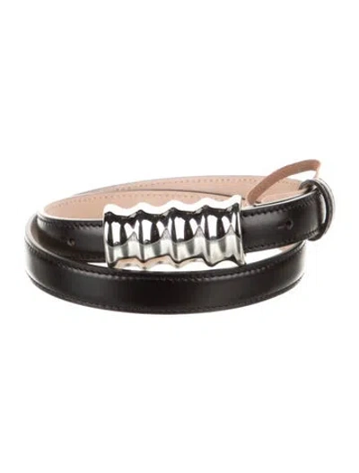 Pre-owned Khaite Skinny Leather Belt W/ Tags In Black