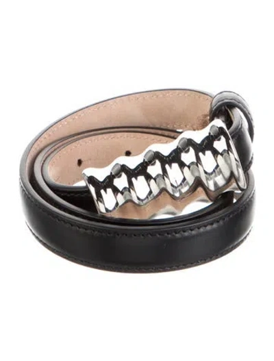 Pre-owned Khaite Skinny Leather Belt W/ Tags In Black