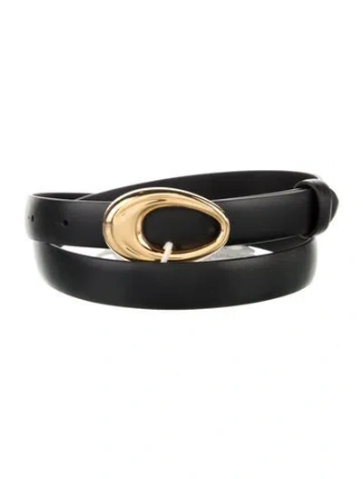 Pre-owned Khaite Skinny Leather Belt W/ Tags In Black