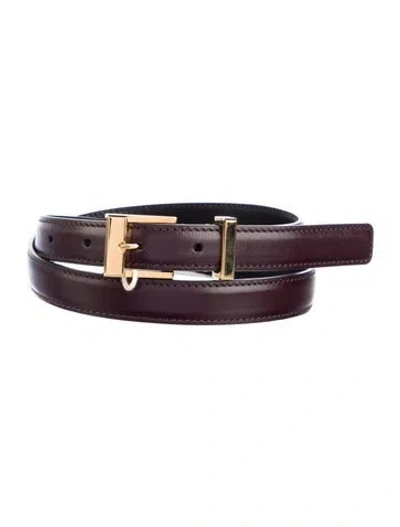 Pre-owned Khaite Skinny Leather Belt W/ Tags In Brown