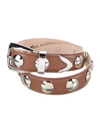 Pre-owned Khaite Skinny Leather Belt W/ Tags In Brown
