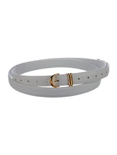 Pre-owned Khaite Skinny Leather Belt In White