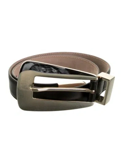 Pre-owned Khaite Skinny Leather Buckle In Black