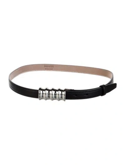 Pre-owned Khaite Skinny Leather Waist Belt In Black