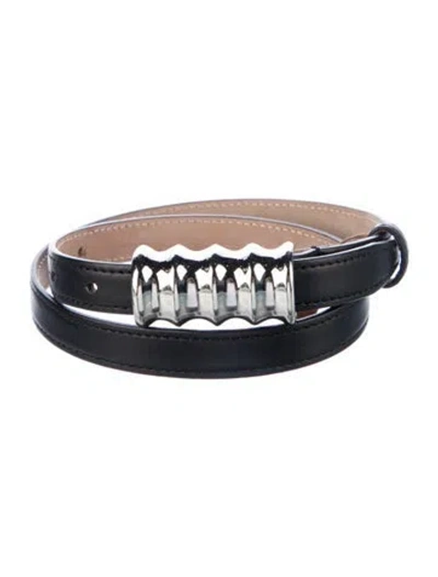 Pre-owned Khaite Skinny Leather Waist Belt In Black