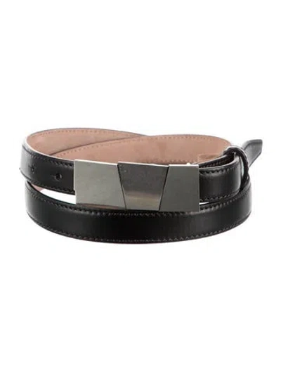 Pre-owned Khaite Skinny Leather Waist Belt In Black
