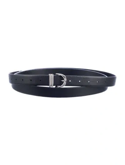 Pre-owned Khaite Skinny Leather Waist Belt In Black
