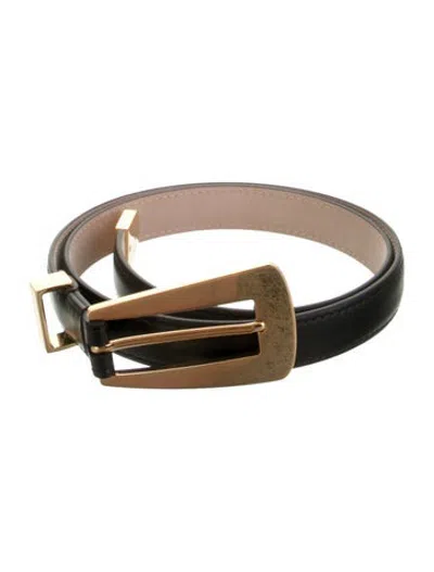 Pre-owned Khaite Skinny Leather Waist Belt In Black