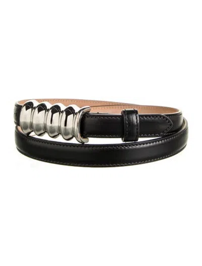 Pre-owned Khaite Skinny Leather Waist Belt In Black