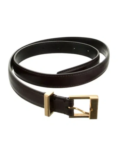 Pre-owned Khaite Skinny Leather Waist Belt In Brown