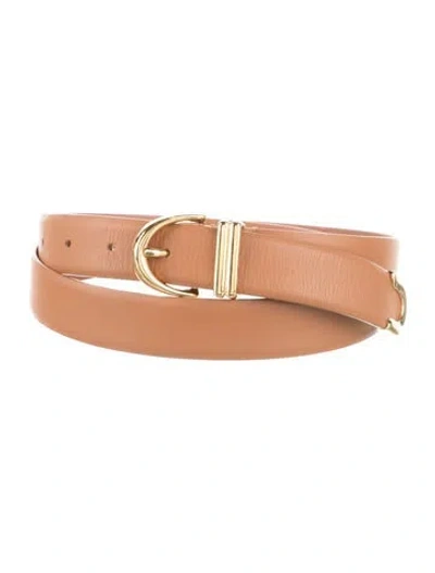 Pre-owned Khaite Skinny Leather Waist Belt In Neutrals