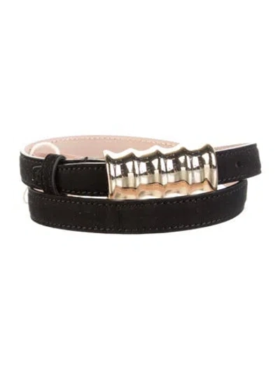 Pre-owned Khaite Skinny Leather Waist Belt W/ Tags In Black