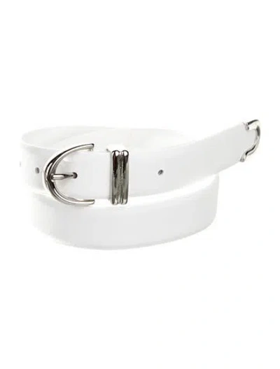 Pre-owned Khaite Skinny Leather Waist Belt In White