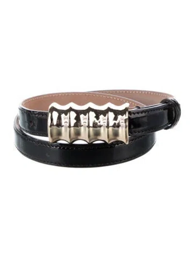 Pre-owned Khaite Skinny Patent Leather Belt In Black