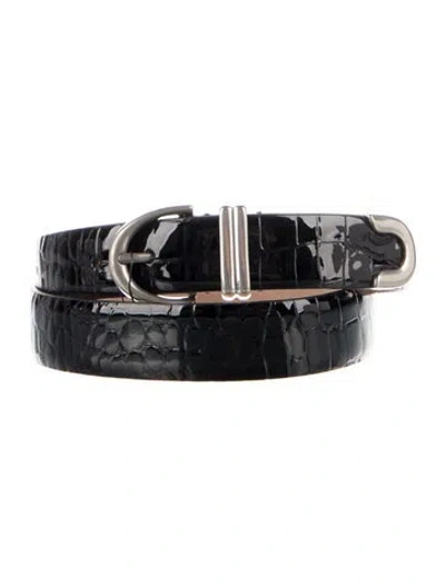 Pre-owned Khaite Skinny Patent Leather Belt W/ Tags In Black
