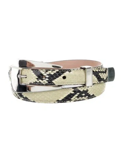 Pre-owned Khaite Skinny Snakeskin Belt W/ Tags In Black
