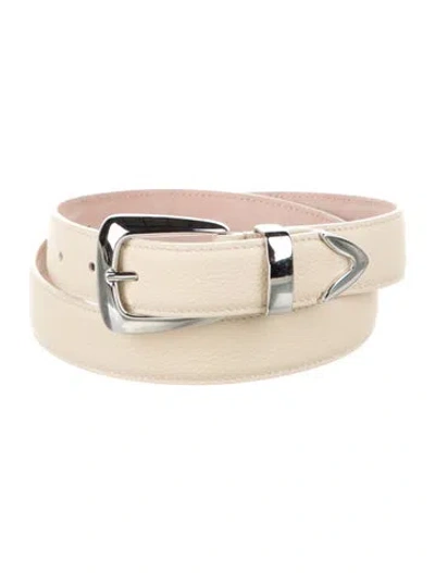 Pre-owned Khaite Skinny Suede Belt In Neutral
