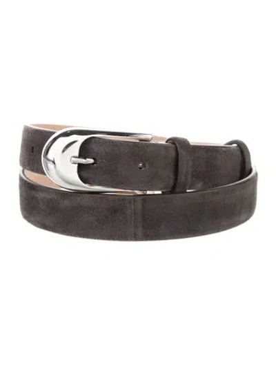 Pre-owned Khaite Skinny Suede Belt W/ Tags In Gray