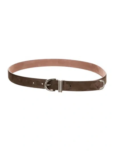 Pre-owned Khaite Skinny Suede Waist Belt In Brown