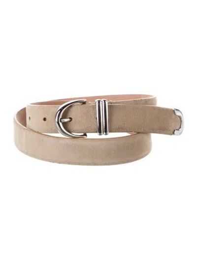 Pre-owned Khaite Skinny Suede Waist Belt In Neutrals