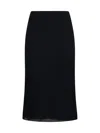 Khaite Leema Ribbed-jersey Midi Skirt In Black