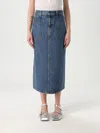 Khaite Blue Genevieve Denim Midi Skirt In Denim
