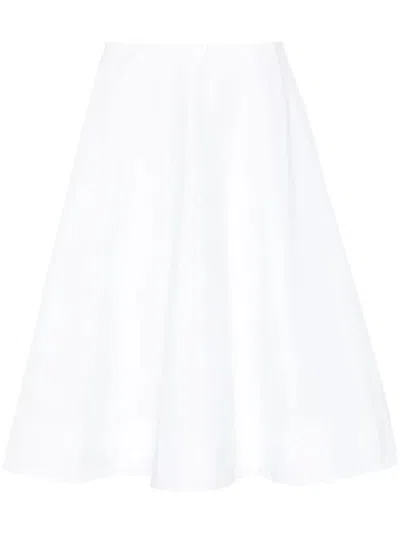 Khaite A-line Poplin Skirt In White
