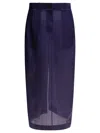 Khaite Semi-transparent Silk Maxi Skirt With Deep Back Slit