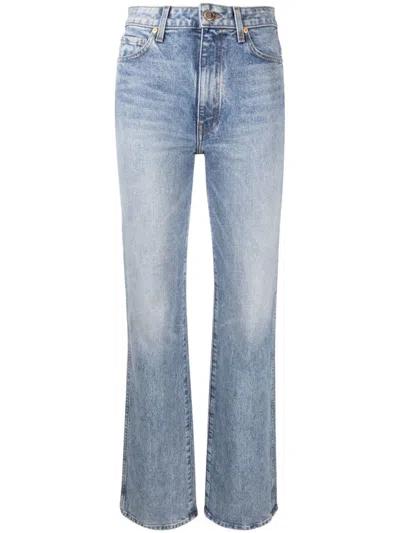Khaite Danielle Stretch High-rise Straight-leg Jeans In Blue