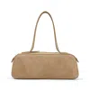 Khaite Sleek Suede Kid Leather Shoulder Bag In Multi