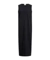 Khaite Hal Paneled Cotton-jersey Midi Dress In Black