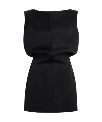 Khaite Toma Sculpted Satin-crepe Mini Dress In Black
