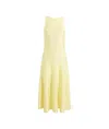 Khaite Sleeveless Dress With Boat Collar In Yellow