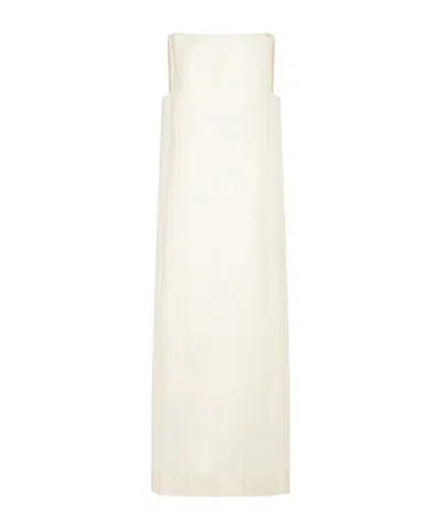 Khaite Sleeveless Poplin Dress In White
