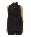 Khaite Black Solid Mock Collar Top In Black