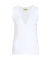 Khaite Heidi V-neck Top In White