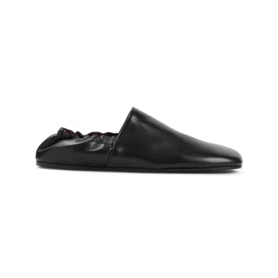 KHAITE SLIP-ON BLACK GOAT LEATHER FLATS