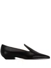 Khaite Slip-on Leather Loafers In Black