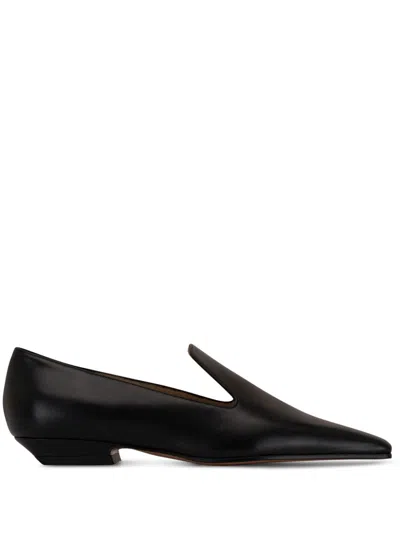 Khaite Slip-on Leather Loafers In Black