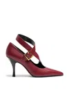 Khaite Sloan Leather Pumps In Burgundy