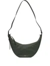Khaite Small Augustina Crescent Leather Cross Body Bag In Green